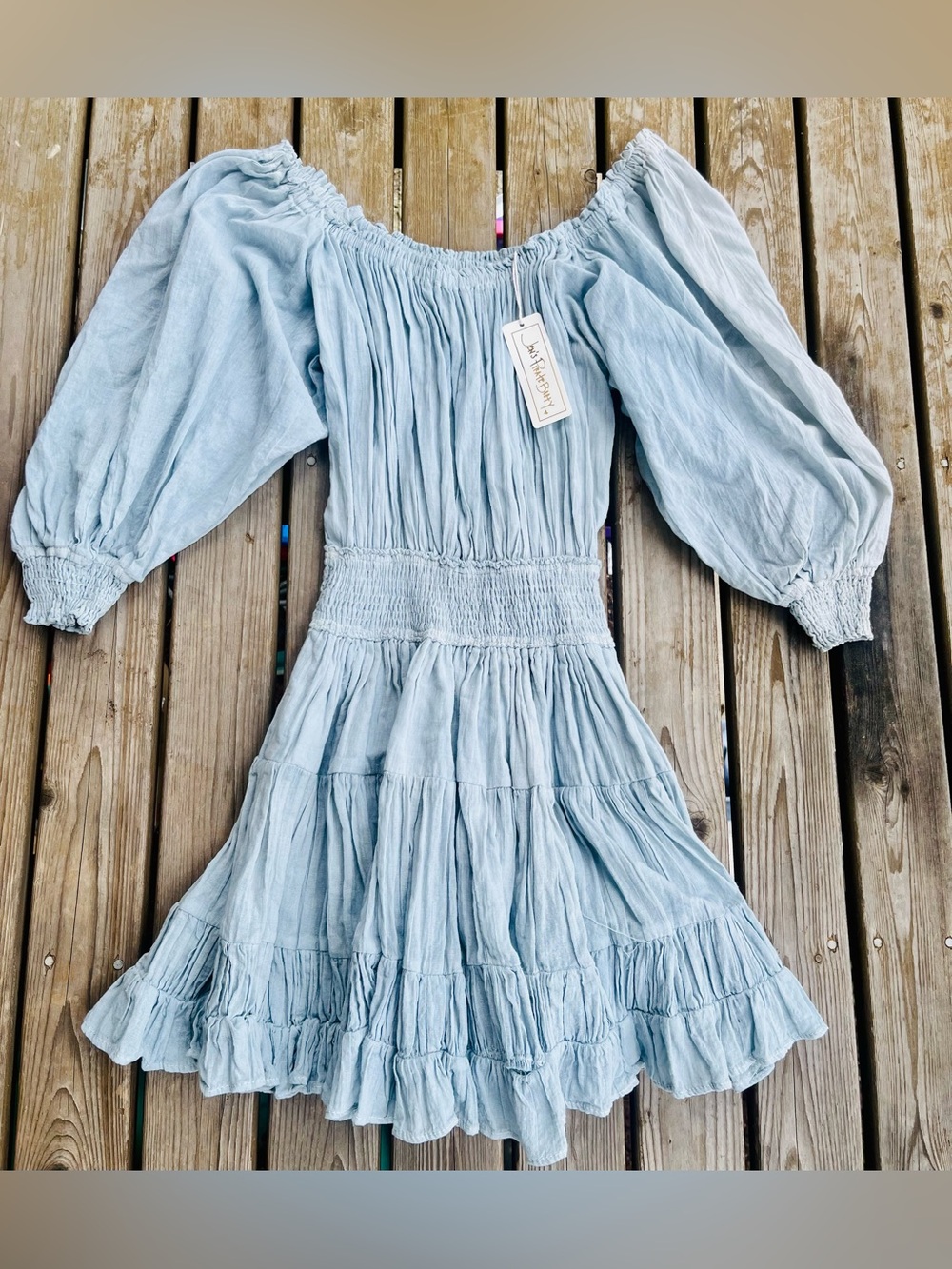 Jen’s Pirate Booty Blue Boho Mini Dress NEW